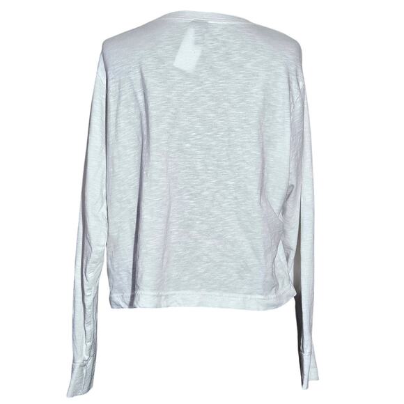 White Cotton Blend Crop Tee Size Small - Picture 2 of 4